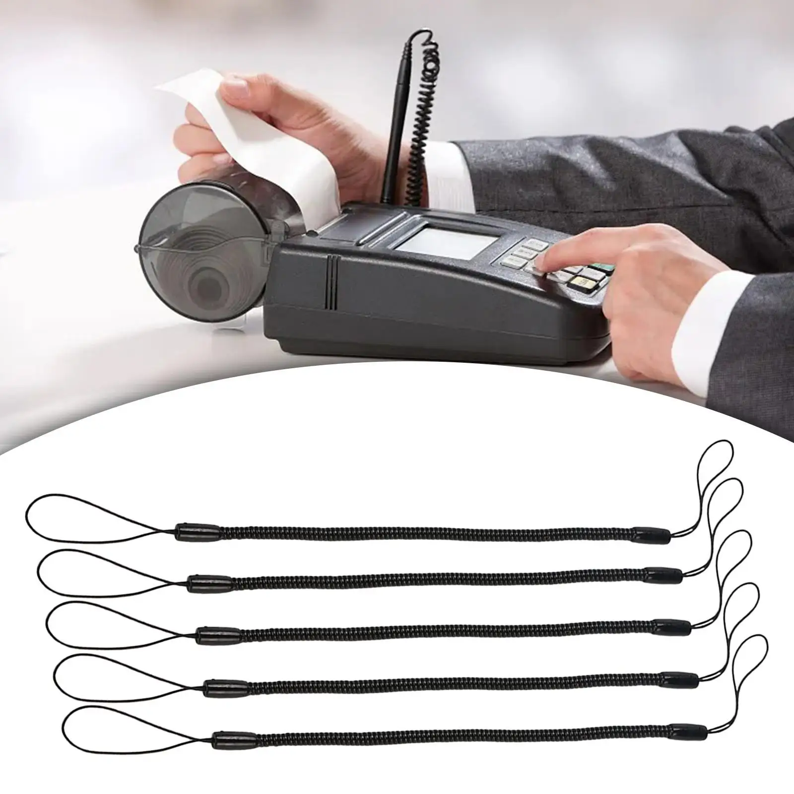 Pen Lanyard Retractable Elastic Coil Spring Rope Anti Lose Strap for Stylus Touch Pens Drawing Signing Bank POS Machine Use