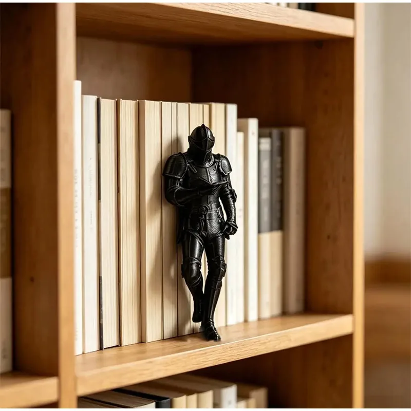 3D-Druck Ritter-Statue Ritter-Bücherregal-Dekoration Rüstete Gotische Statue Fantasy-Bibliothek Figur für Buchliebhaber Desktop-Ornament – Detail 3