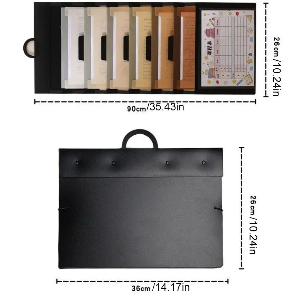 Carpetas de archivos colgantes con 6 bolsillos, montadas en la pared, gran capacidad, bolsillos acordeón expandibles, bolsa de almacenamiento de archivos multicolor para oficina