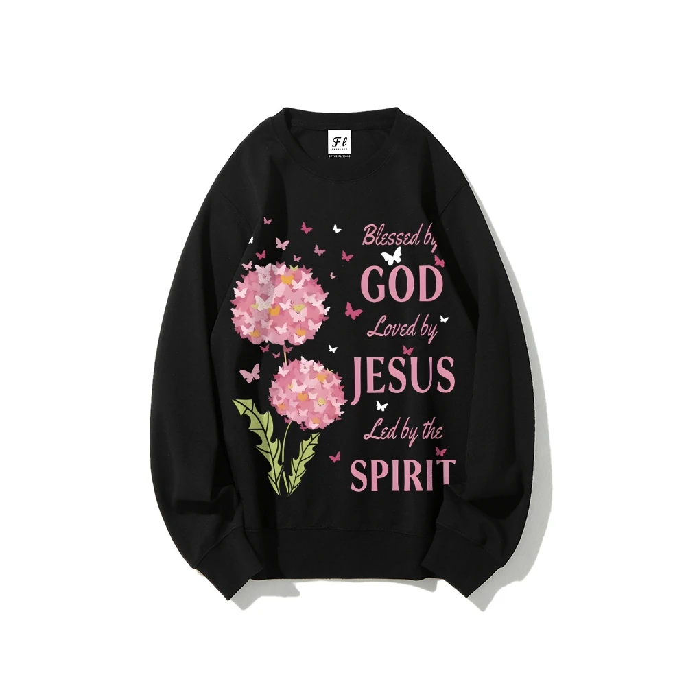 

Flower text pattern print, men's casual long sleeved comfortable sweater, spring and autumn coat, men's outdoor clothing