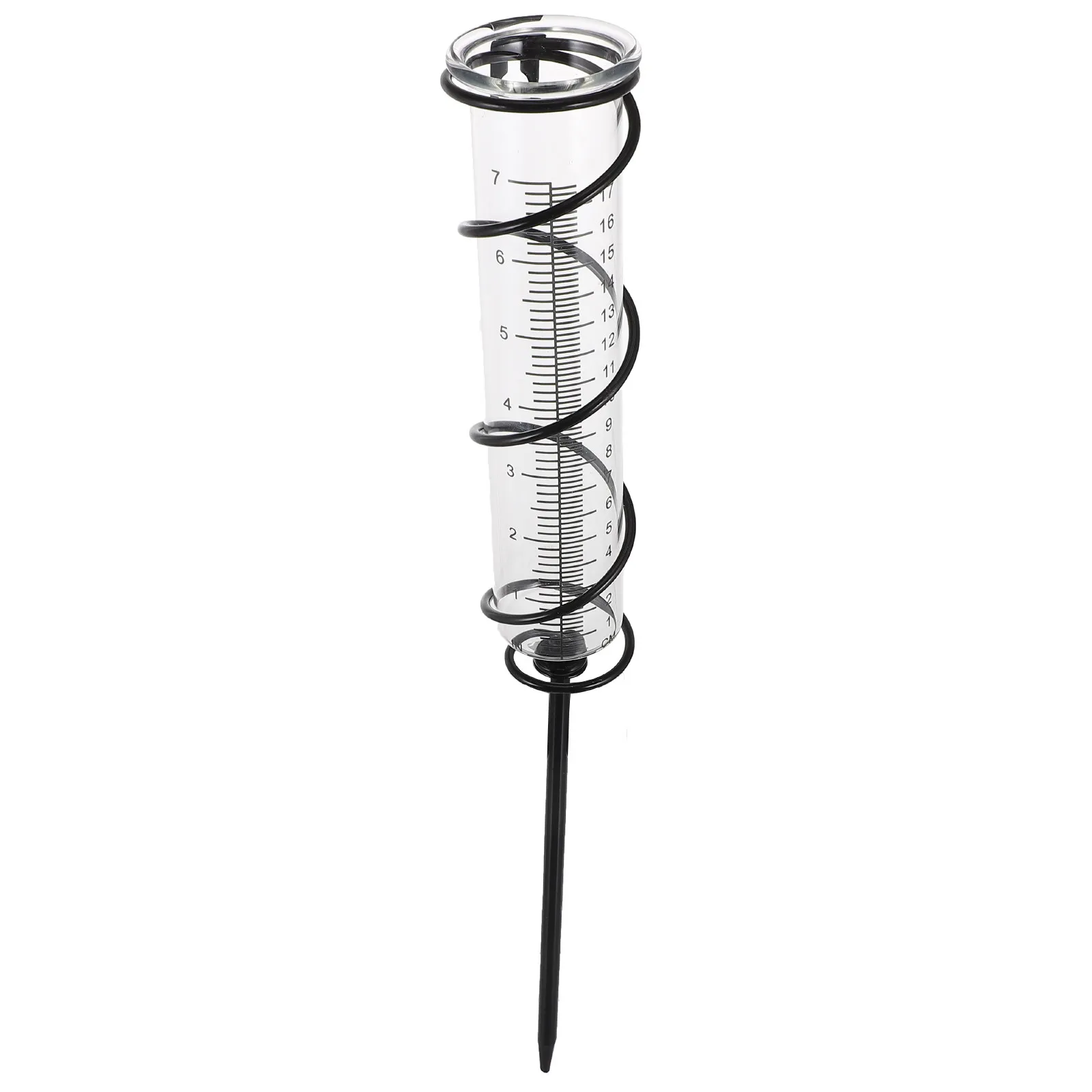 Premium Iron and Glass Spiral Rain Gauge for Outdoor Garden Lawn Measurement Decorative Weatherproof Rainfall Measurer Precision