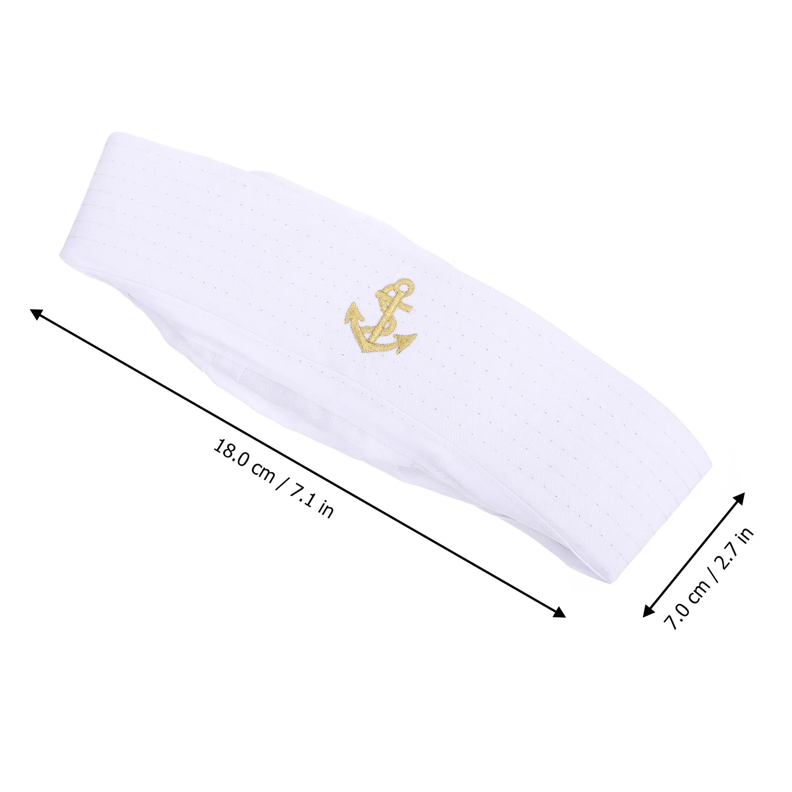 1Pcs White Captain Hat Sailor Style Dome Design Embroidered Anchor Navy Themed Costume Accessory for Sailing Party Bachelorette