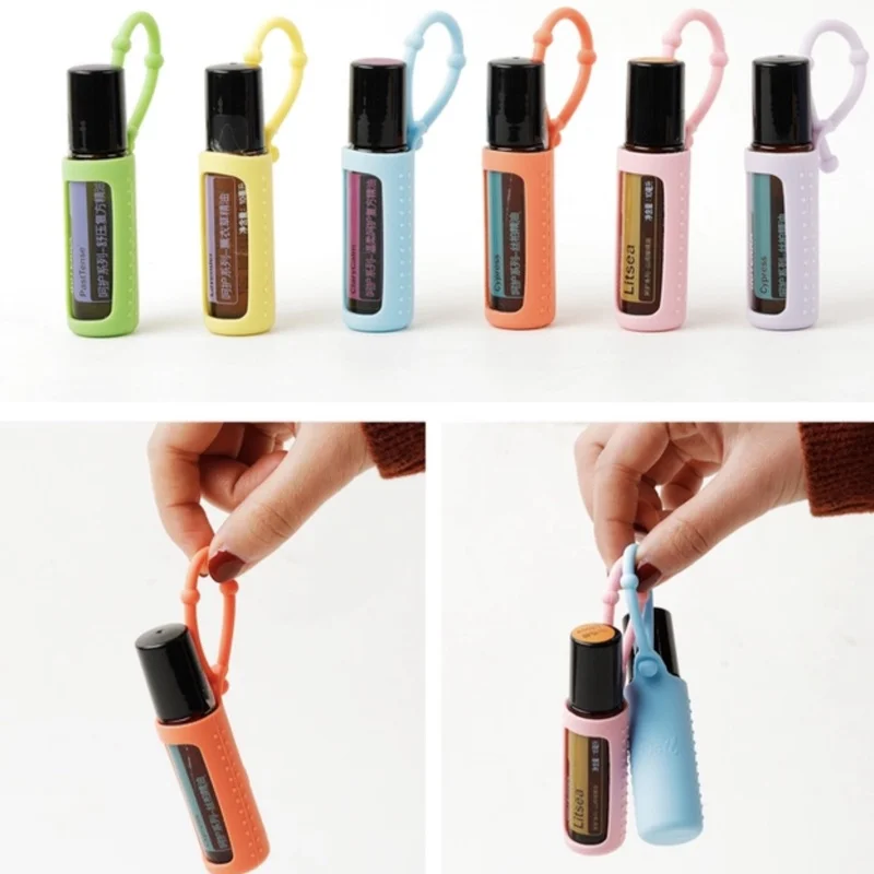10Pcs Silicone Essential Oil Protective Cases for 5ml 10ml 15ml Essential Oil Case for DoTERRA Carrying Roller Bottle Organizer