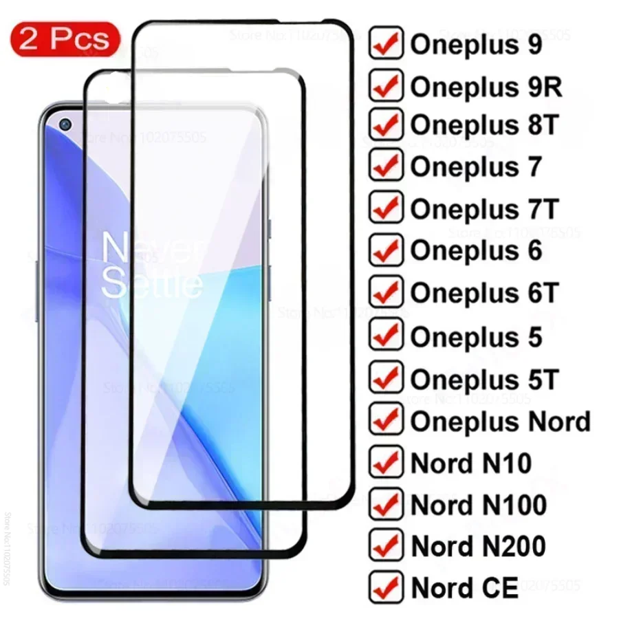 Vidro temperado 9d para oneplus 9 9r 9e 9rt 8t 7 7t 6 6t 5 5t protetor de tela para nord ce n10 n20 n100 n200 9d glaas filme