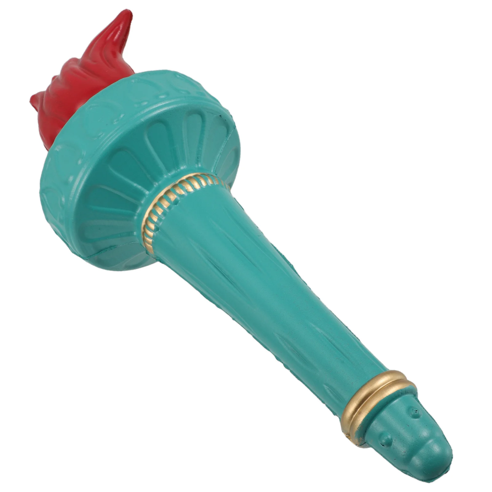 تمثال الحرية الشعلة واقعية المحمولة الدعامة ل 4th من يوليو زي ديكور الحفلات الوطنية نفخ لهب النار وهمية #1