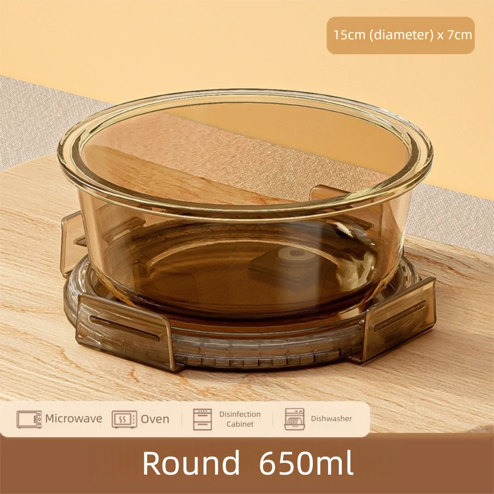 

New Sealed Glass Lunch Box Heat-resistant Microwave Bento Box Crisper with Lid Food Storage Containers Lunch Packing