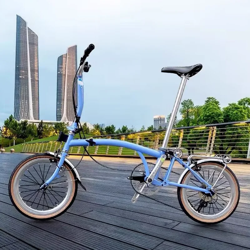 

Портативный складной велосипед 16 дюймов, 9 скоростей для взрослых, студентов, мужской и женский ультра легкий маленький педальный велосипед, городской велосипед