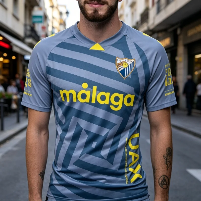 2026 Malaga Auswärtstrikot Herren T-Shirt Lässig Leicht Schnelltrocknend Geeignet für Alltag und Training Eltern-Kind