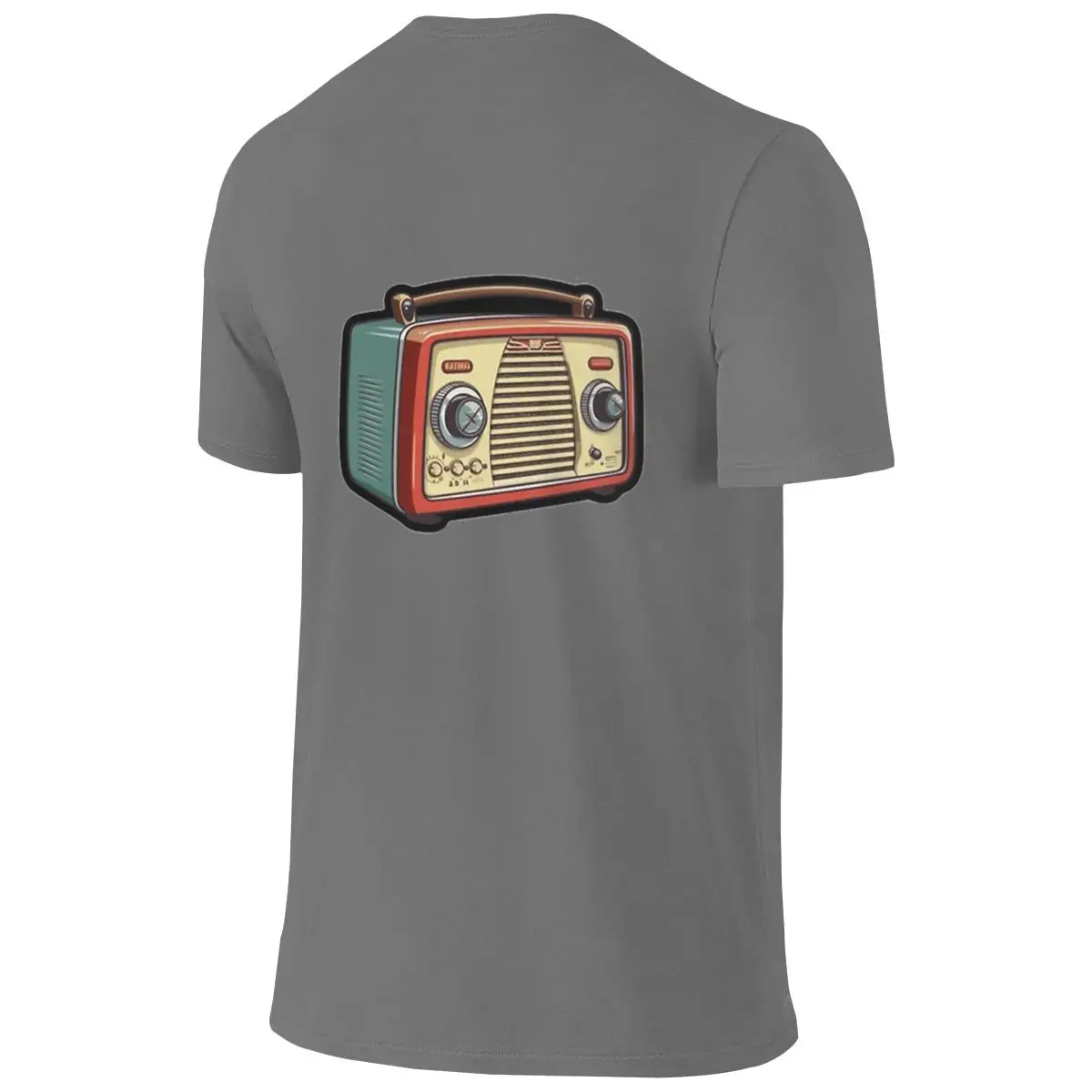 Retro Radio Skin-Friendly Reversible T-shirt Salt-Style Vibe Wrinkle-Free Cotton Tee
