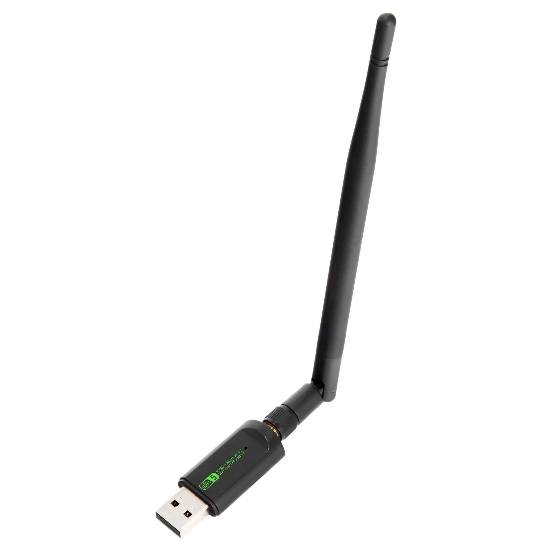 Dwuzakresowy 600M USB WiFi Bluetooth bezprzewodowy Adapter AC 2.4/5Ghz bezprzewodowy zewnętrzny odbiornik Mini klucz Wlan do komputera PC/laptopa/komputera stacjonarnego