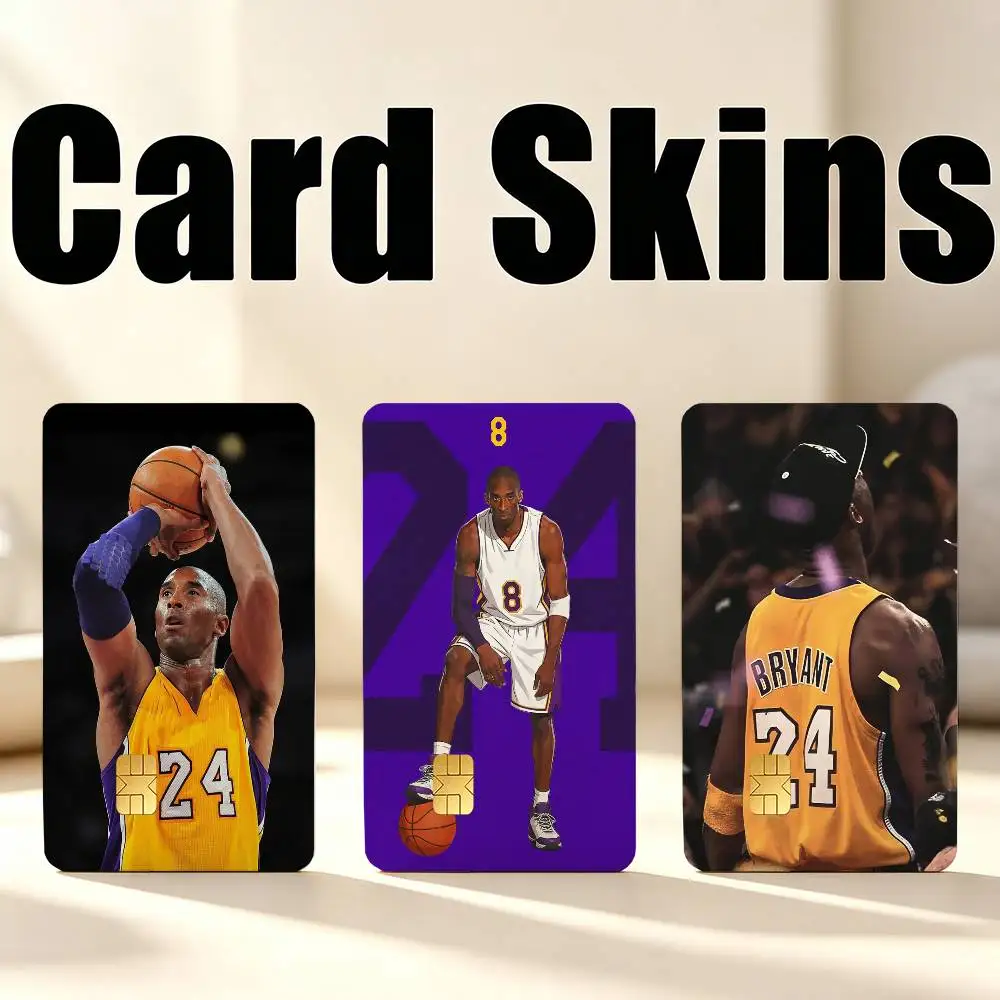 Black M-Mamba K-Kobe B-Bryant 24 1Set 4Pcs Waterproof Card Skin Stickers for Credit Bus IC Cards