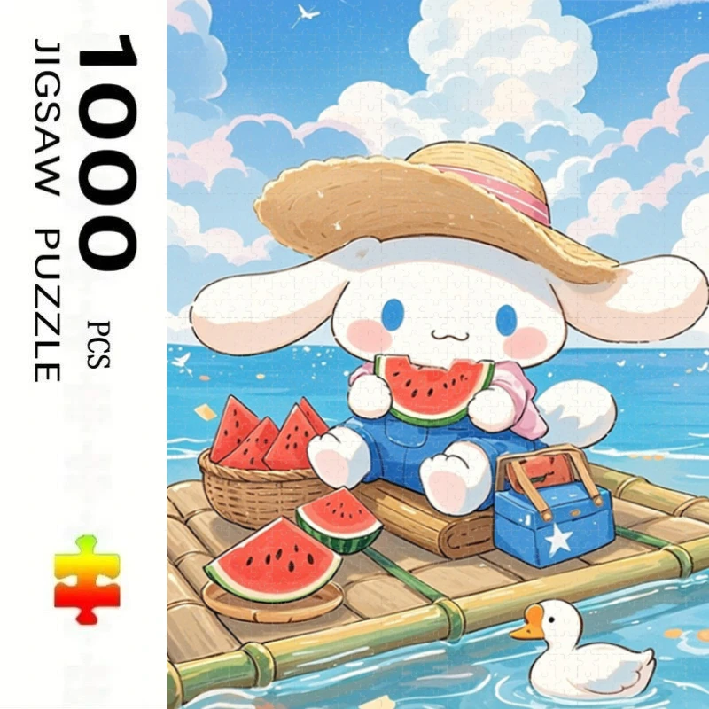 500/1000/1200/2000PCS Puzzles for Adults Sanrio Cinnamoroll Summer Beach Jigsaw Puzzles Brain Challenge Game Gift Home Decor