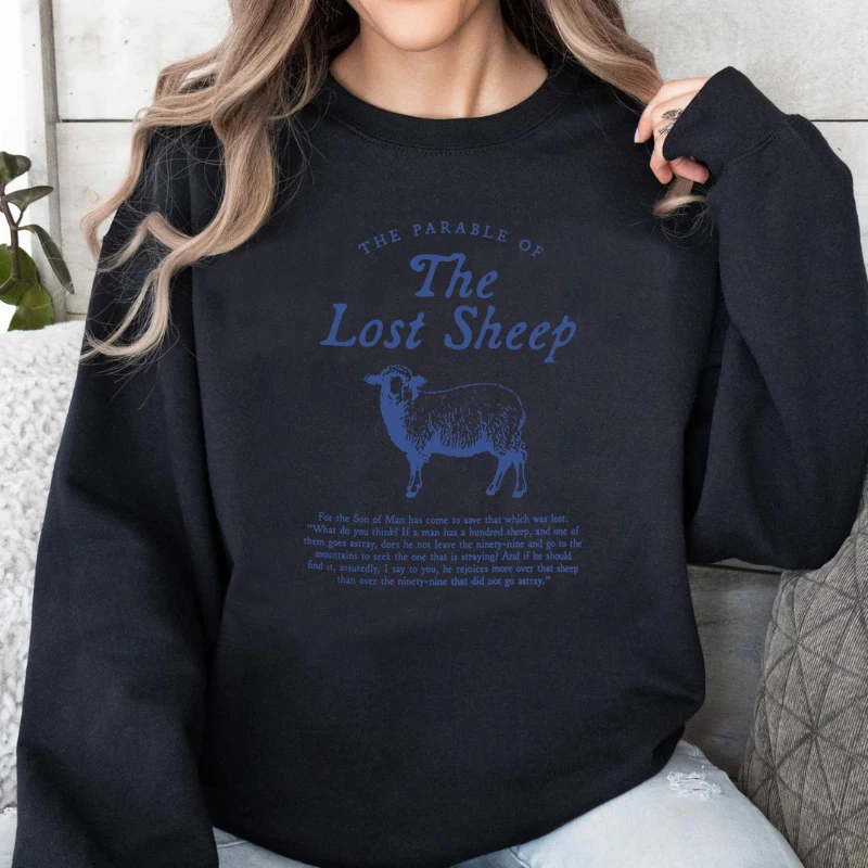 Parable of The Lost Sheep Bible Verse Sweatshirt Faith Based Worship Gospel Hooded Christian Clothes Catholic Religious