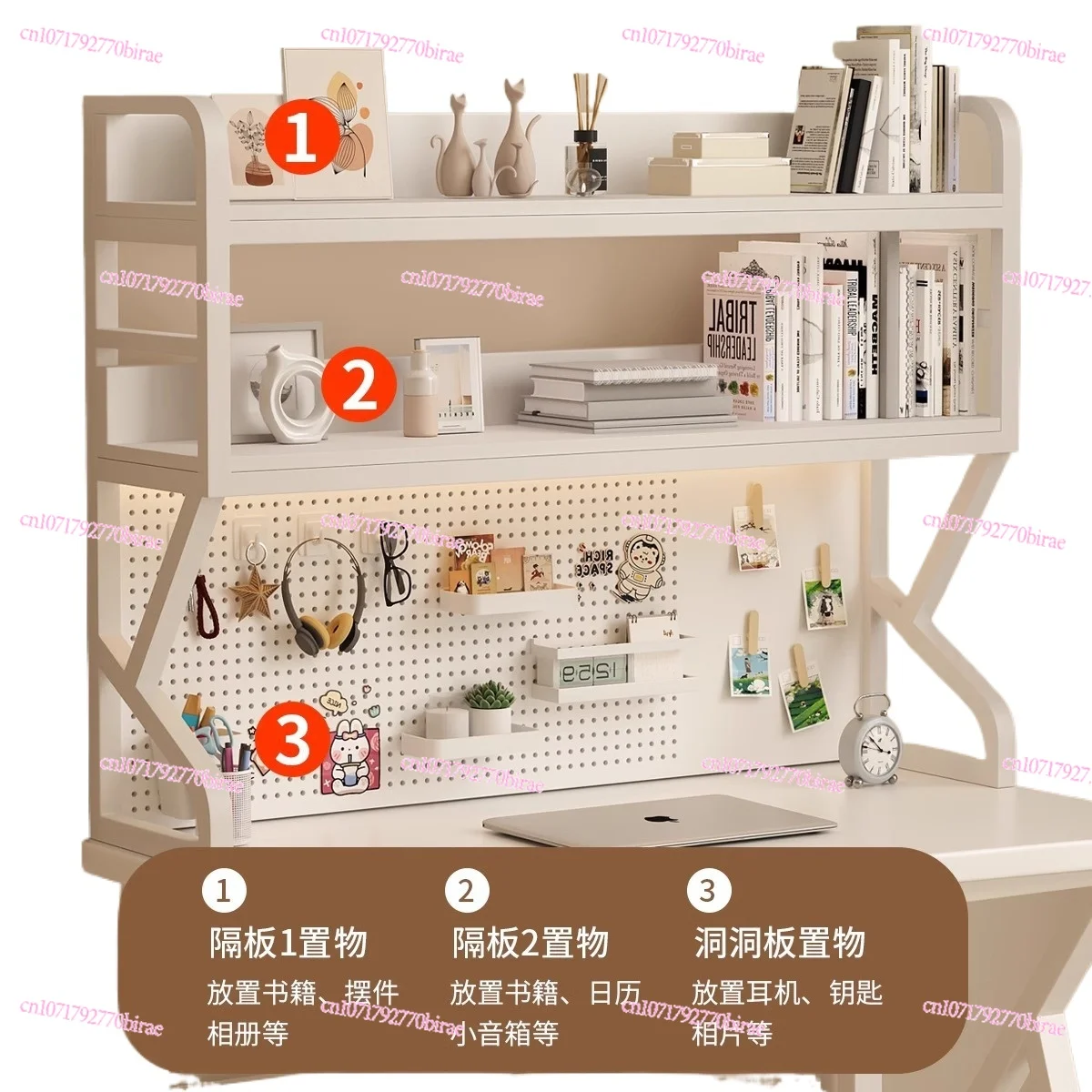 Table Hole Shelf Multi-layer Storage Desk Student Desk Computer Desktop Bookshelf Wrought Iron Table Shelf