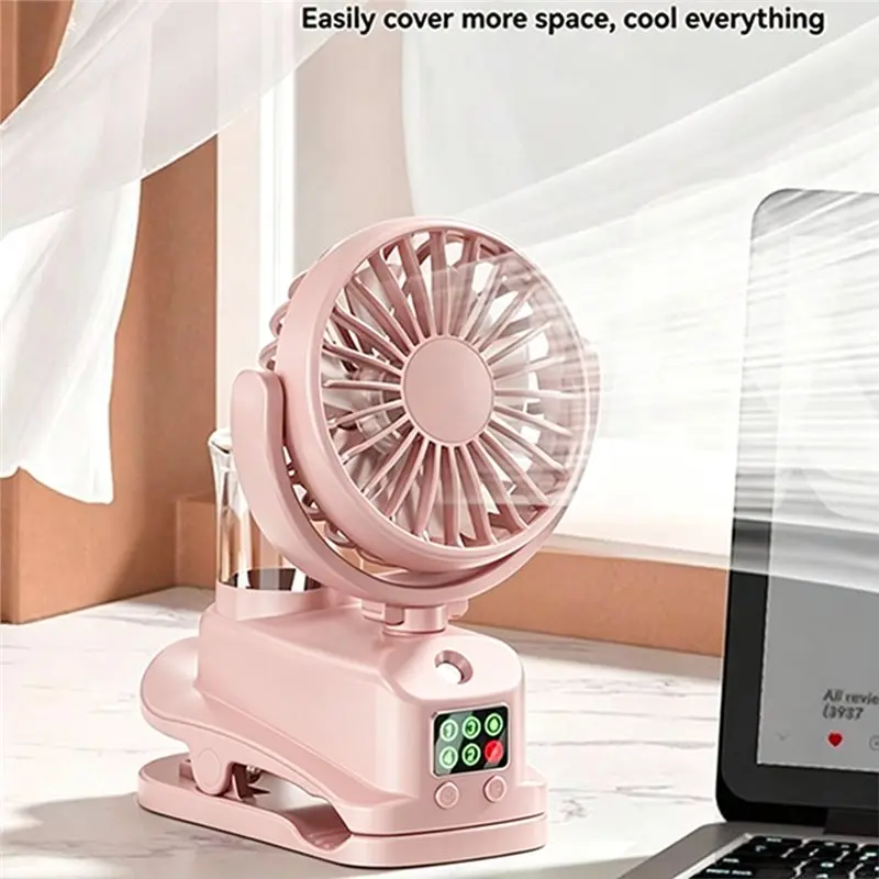 N98R USB Rechargeable Refrigerating Clip Humidifier Fan Desktop Cooling Mist Portable Multi-Function