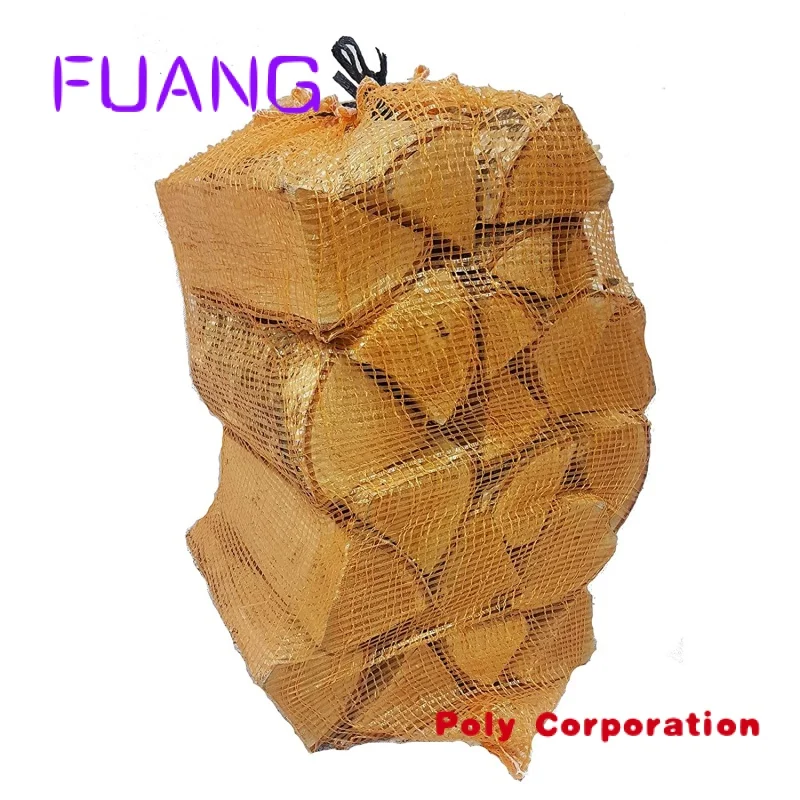 

Custom Norway high UV 180kly 40L 60L 80L1000L 1500L virgin pp leno circular fire wood Kinding Firewood Packing Mesh sack Bag