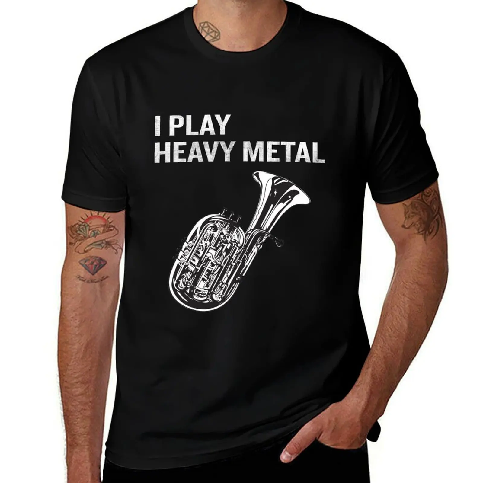 

I Play Heavy Metal Funny Tuba Quote Pun Joke Gift T-Shirt t shirts for man pack white man t shirt heavy cotton T-Shirt