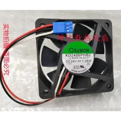 New Cooler Fan for SUNON KD2406PHB2 24V 1.28W 60*60*15MM 6015 6CM Cooling Fan