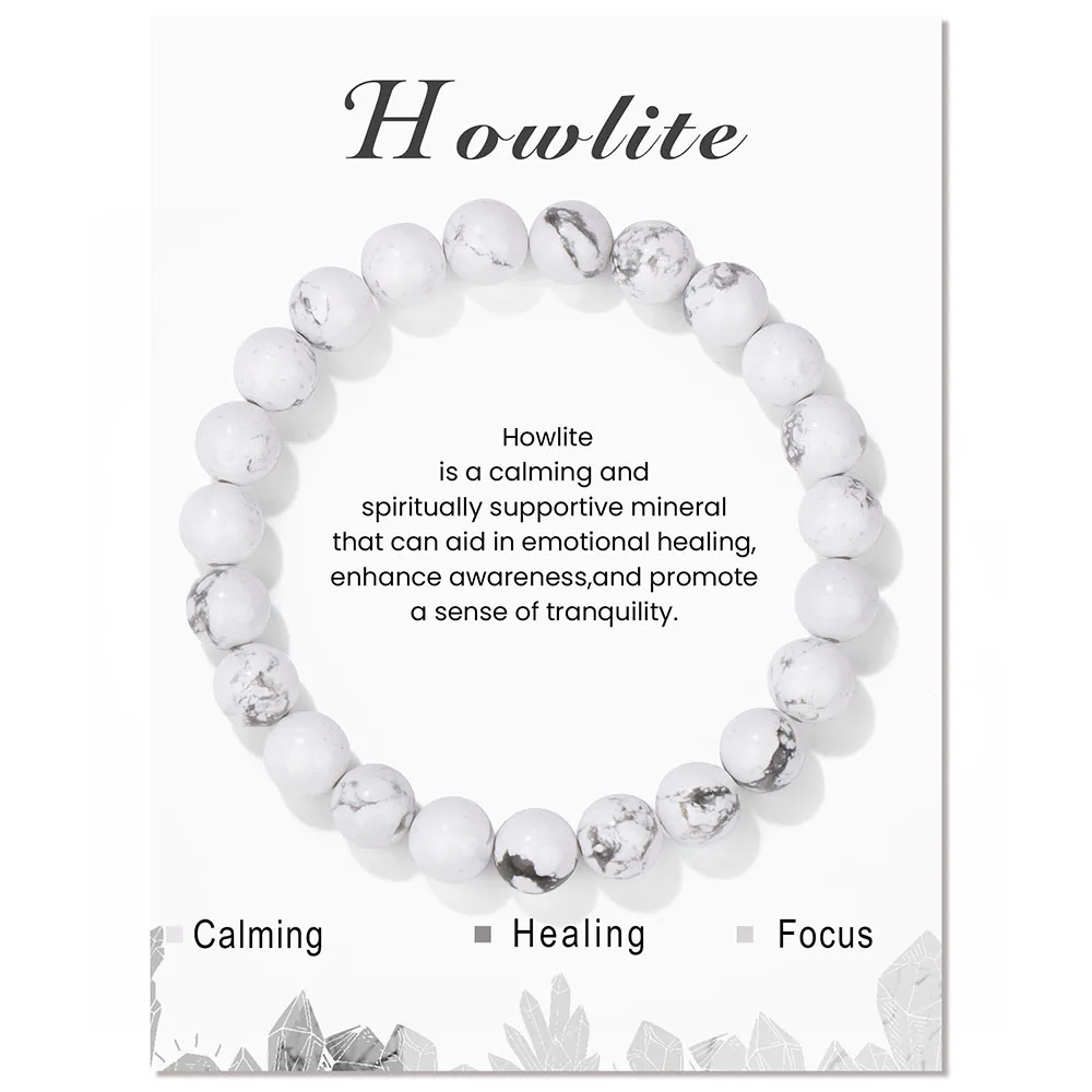Trend ige Naturstein perlen Tigerauge Armband 8mm runde Amazonit Howlite Quarz Perlen elastische Armbänder Frauen Männer Yoga Schmuck – Detail 5