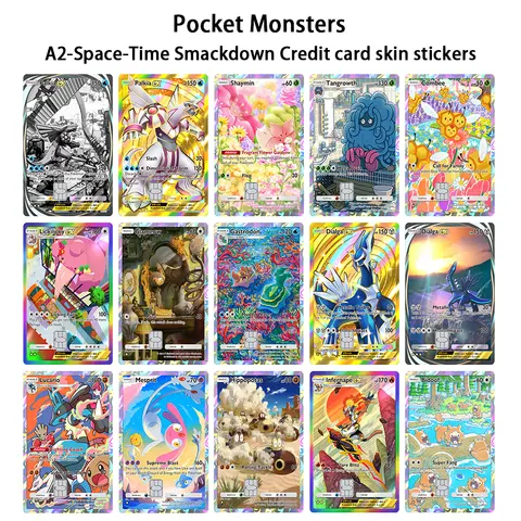 PTCG Pocket Credit Card Skin Stickers A2 Space Time Smackdown Series Sticker for VISA Credit Card Debit Beautify Decoration