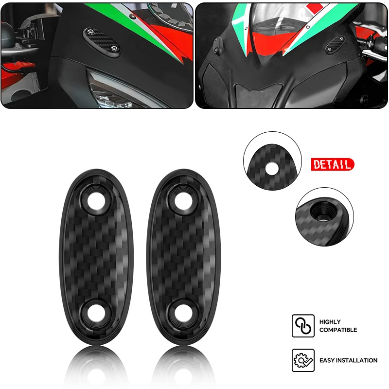 

2026 new gpr250r gpr150 mirror cover For GPR250R GPR150 2021-2025 2026 Motorcycle Carbon Fiber Windscreen Driven Mirror Cap