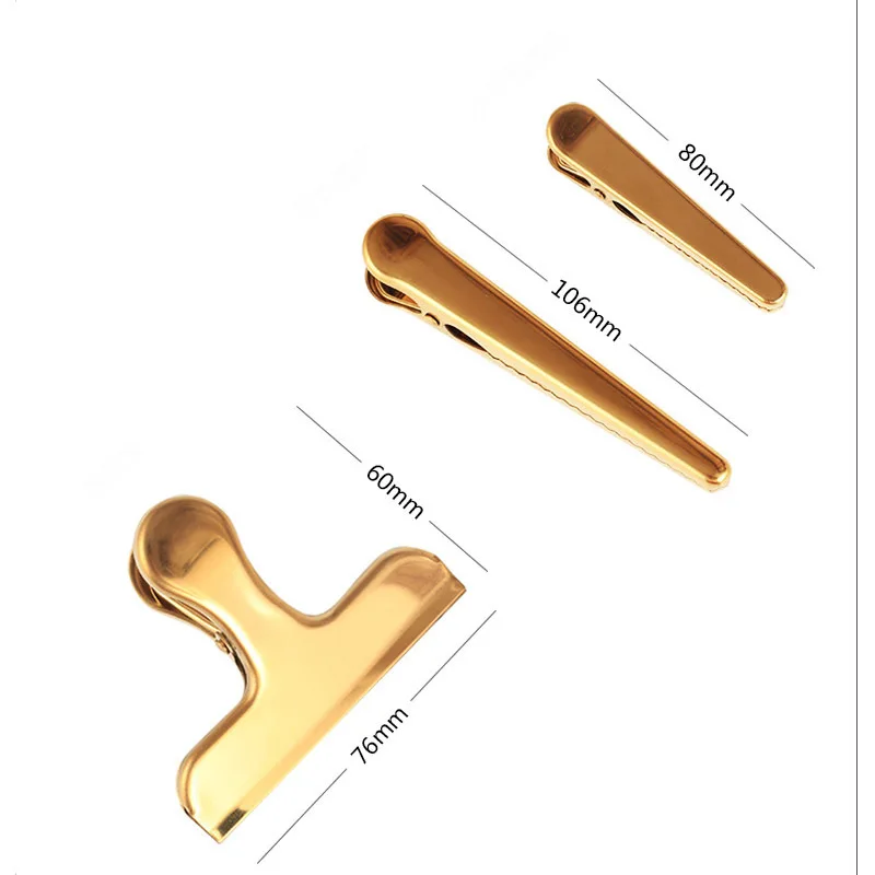 Gold Plating Messing Opslag Clip Rvs Paperclip Metalen Lange Staart Clip