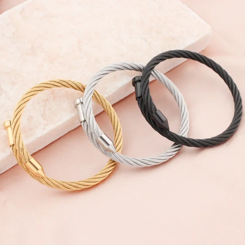 Nail Steel Bracelet Hip Hop Stainless Steel Bracelets for Men High Quality Gold Silver Color Hand Chain Goth Jewelry