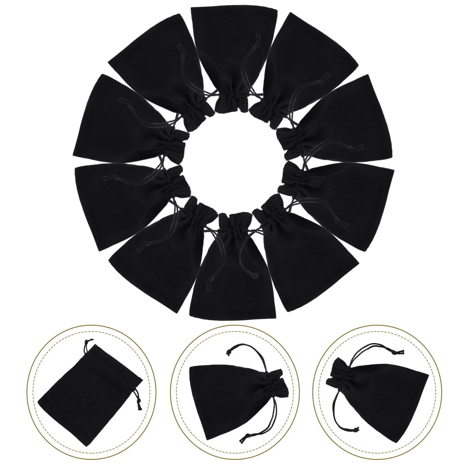 

10Pcs Cotton Linen Drawstring Bags Multipurpose Gift Bags for Jewelry Wedding Festival Party Favor Portable Reusable Present Bag