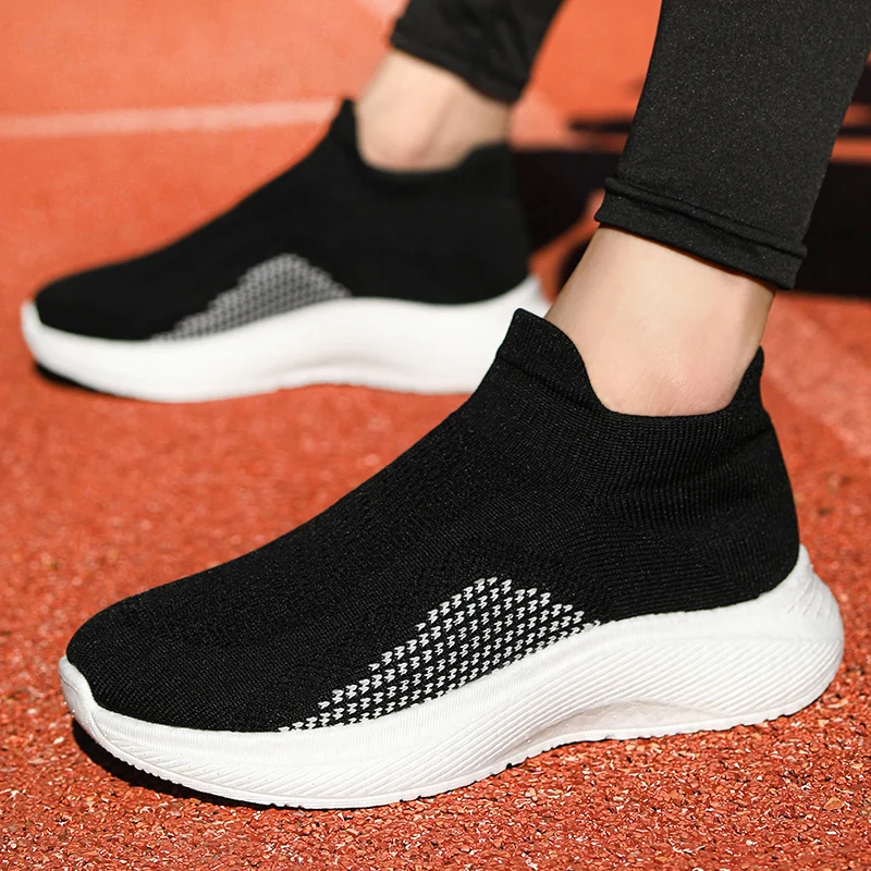 Women Men Sneakers Summer Breathable Mesh Sock Shoes Outdoor Low Top Casual Shoes for Walking Running Slip on Size 36-45