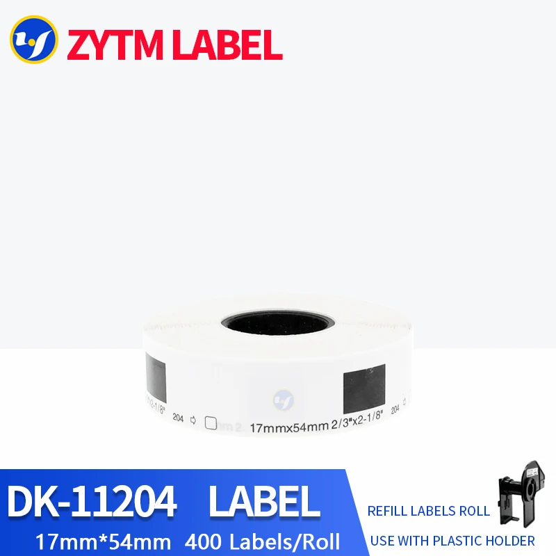 60 Refill Rolls Compatible DK-11204 Label Tape 17*54mm 400Pcs for Brother QL-570/700/800/1100 Thermal Printer DK11204 DK-1204