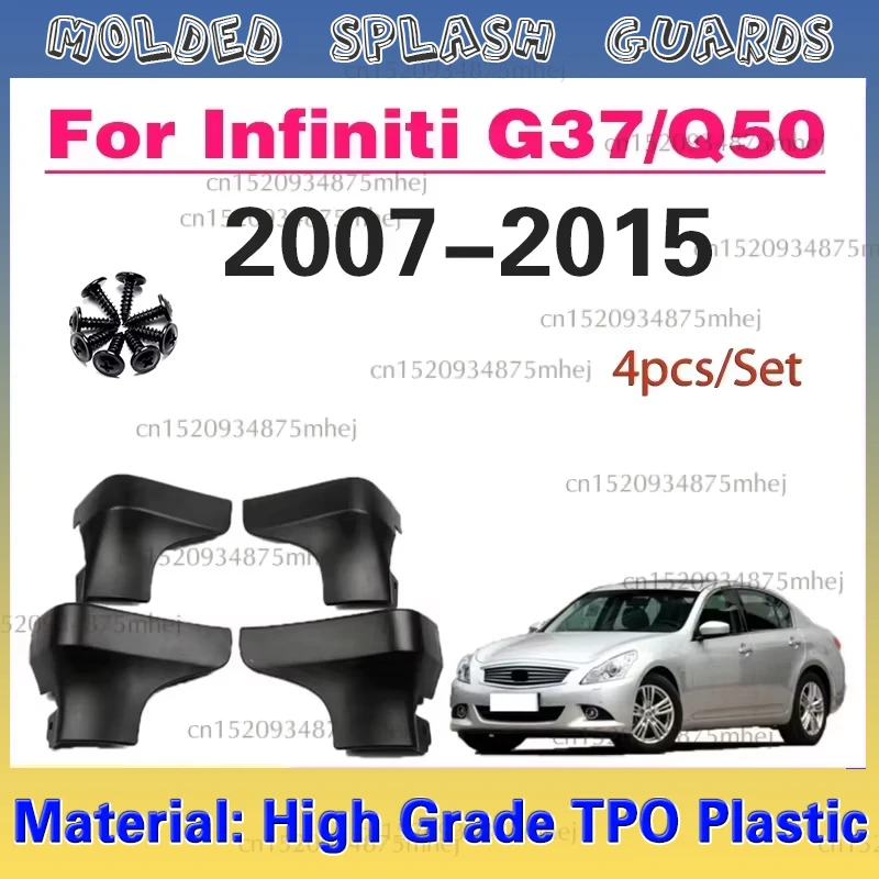 

Mud Flap For Infiniti G G25 G35 G37 Q40 V36 2007-2015 Guards Splash Mudguard Fender Mudflaps Car Accessories Front Rear 4pcs