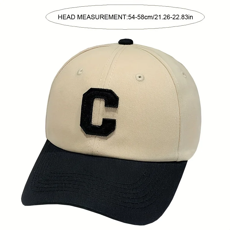 Chapéu de beisebol casual moda carta c remendo chapéu verão viseiras de sol chapéu ajustável unisex esporte boné feminino masculino