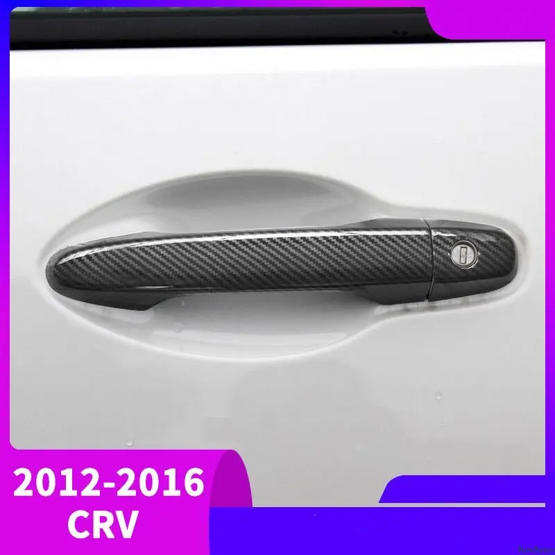 FUNDUOO Carbon Fiber Car Door Handle Covers Bowl Trim for Honda CR-V CRV 2012 2013 2014 2015 2016 Styling Accessories