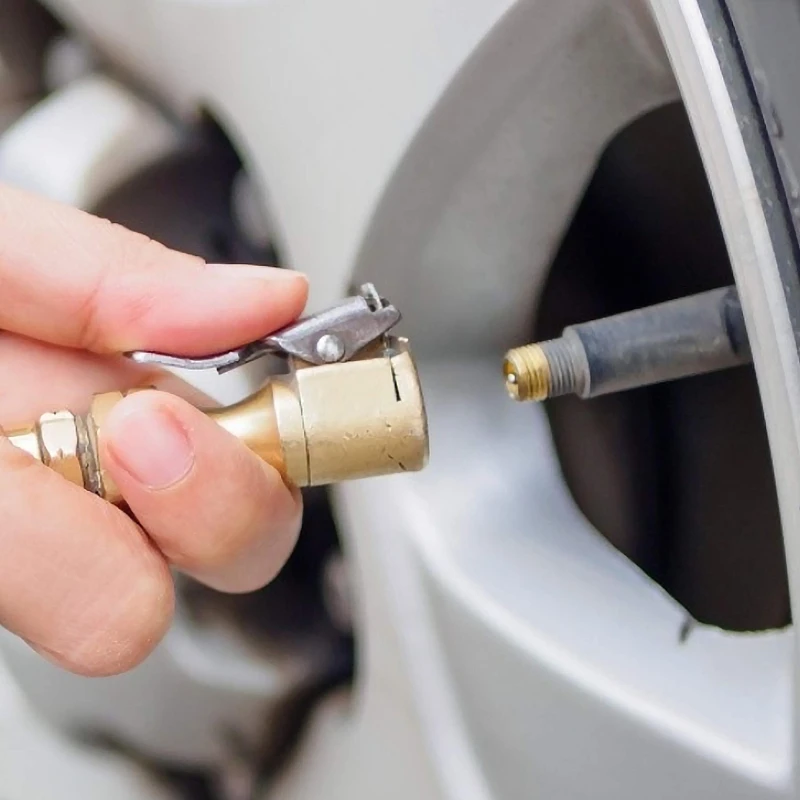 3pcs Car Tire Air Chuck Inflator Pump Valve Connector Clip-on Adapter Car Brass Tyre Wheel Valve For Inflatable Pump