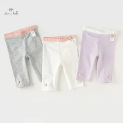 Dave Bella Children's Pants 2025 New Summer Clothes Girls Thin Tight Elastic Leggings Baby Casual Cute Sport Seaside DB2240953
