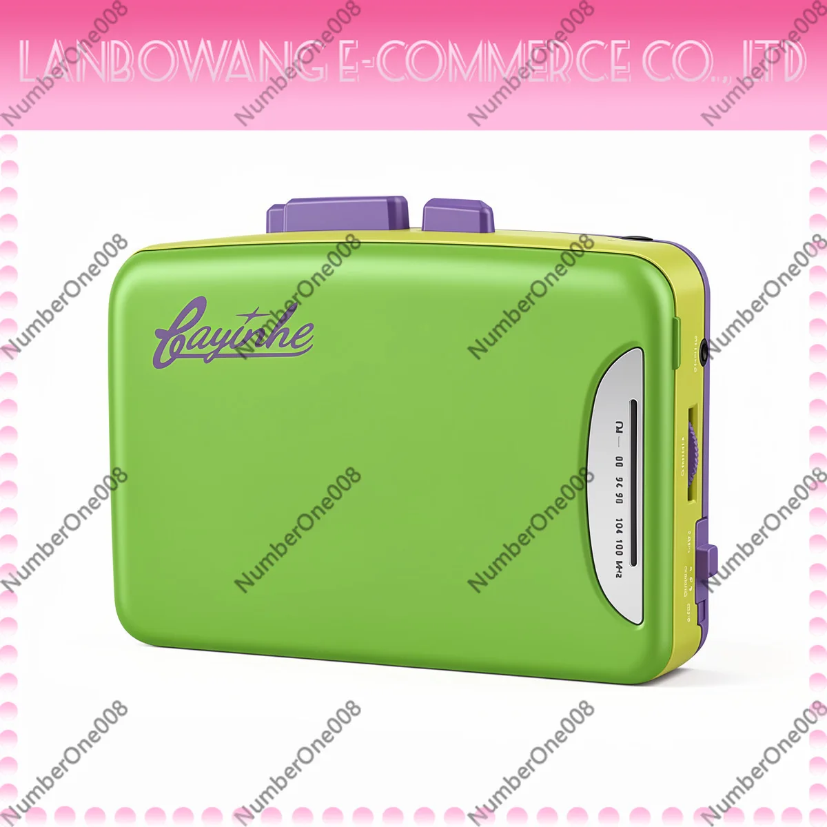 Transparent Cassette Player Walkman Macaron Color Radio Tape Recorder English Learning Listening Device