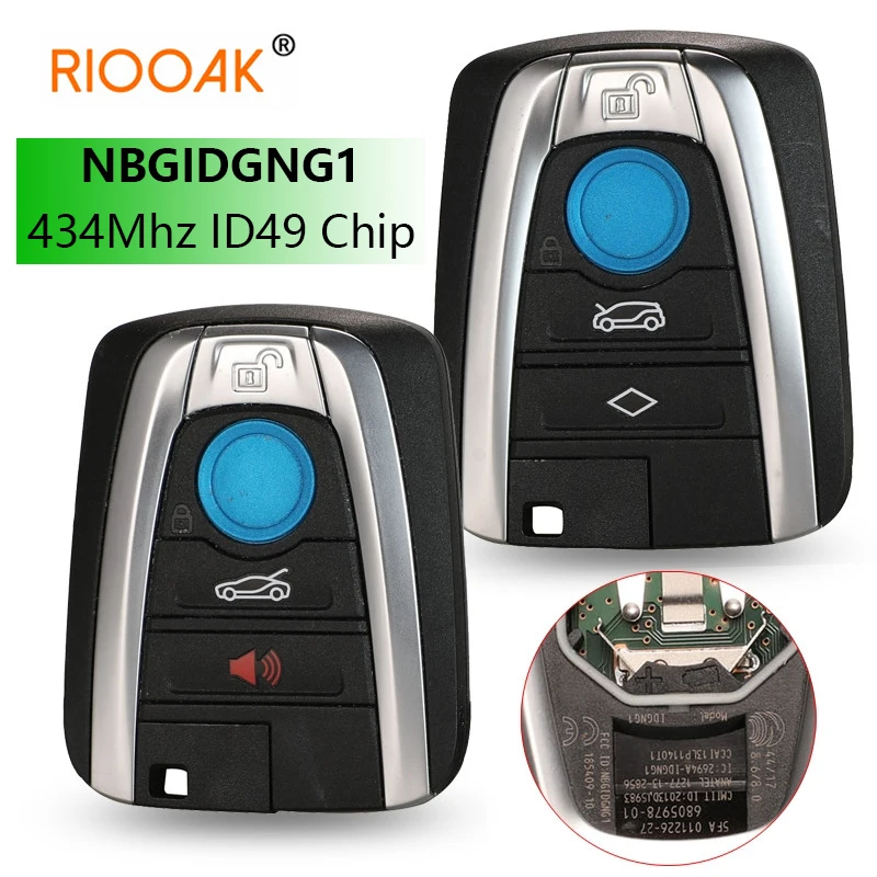 NBGIDGNG1 Original 434Mhz ID49 Chip Remote Car Key for BMW i3 i8 Series 2014 2015 2016 2017 4BTN Keyless Control FOB 433Mhz