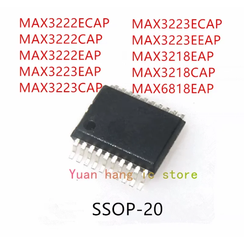 10PCS MAX3222ECAP MAX3222CAP MAX3222EAP MAX3223EAP MAX3223CAP MAX3223ECAP MAX3223EEAP MAX3218EAP MAX3218CAP MAX6818EAP IC