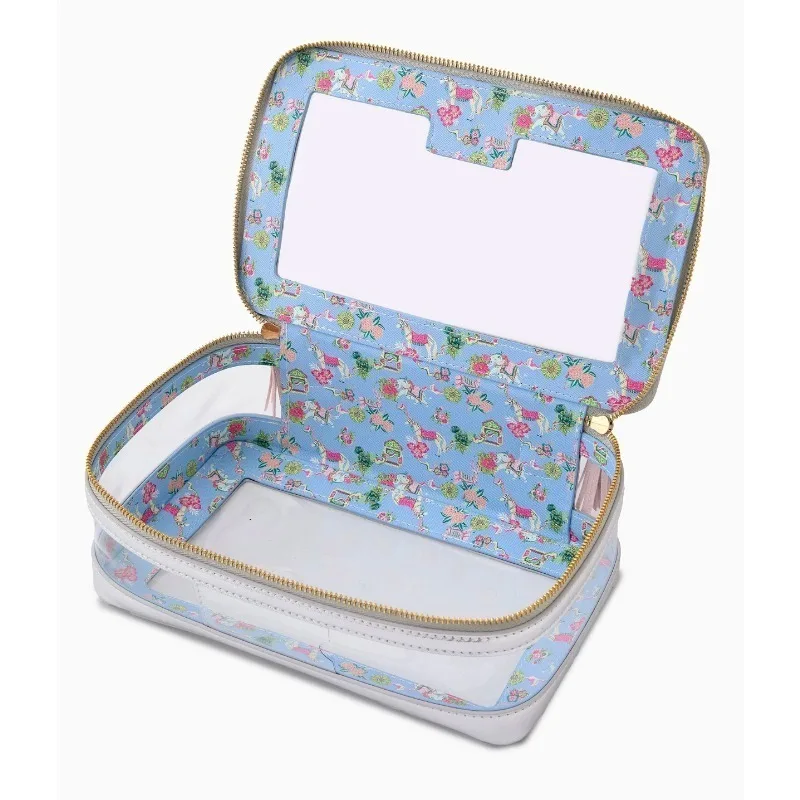 16 Colors in Stock Modern Mahjong Poker Storage Bag Waterproof Foldable Transparent PVC American-style Zipper Fringed Handle