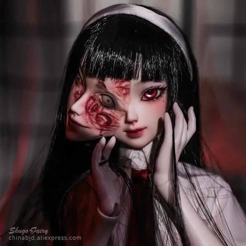 Boneca Articulada Mio 2ª Geração Tomie com Ímã Ghost Face BJD 1/4 Oueneifs Double Emotion Conjoined from Nowhere Nano Anime