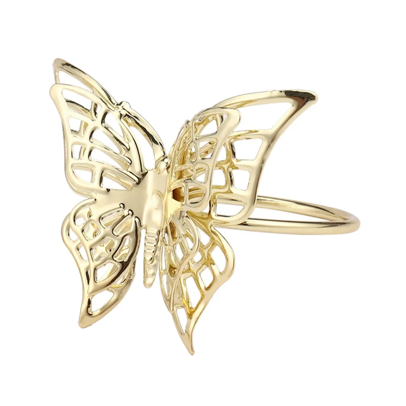 

ABJN-Creative Golden Butterfly Napkin Ring Restaurant Napkin Ring Plating Towel Buckle Hotel Table Decoration