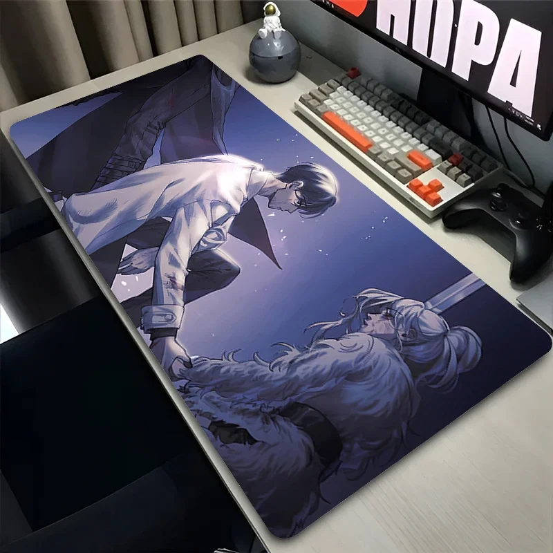 แผ่นรองเมาส์ อุปกรณ์เสริมสำหรับเล่นเกมบนพีซีในสำนักงาน แผ่นรองคีย์บอร์ด ลายอนิเมะ พิมพ์ลาย HD แผ่นรองเมาส์สำหรับแล็ปท็อป แผ่นรองเมาส์มุมมองผู้อ่านอเนกประสงค์