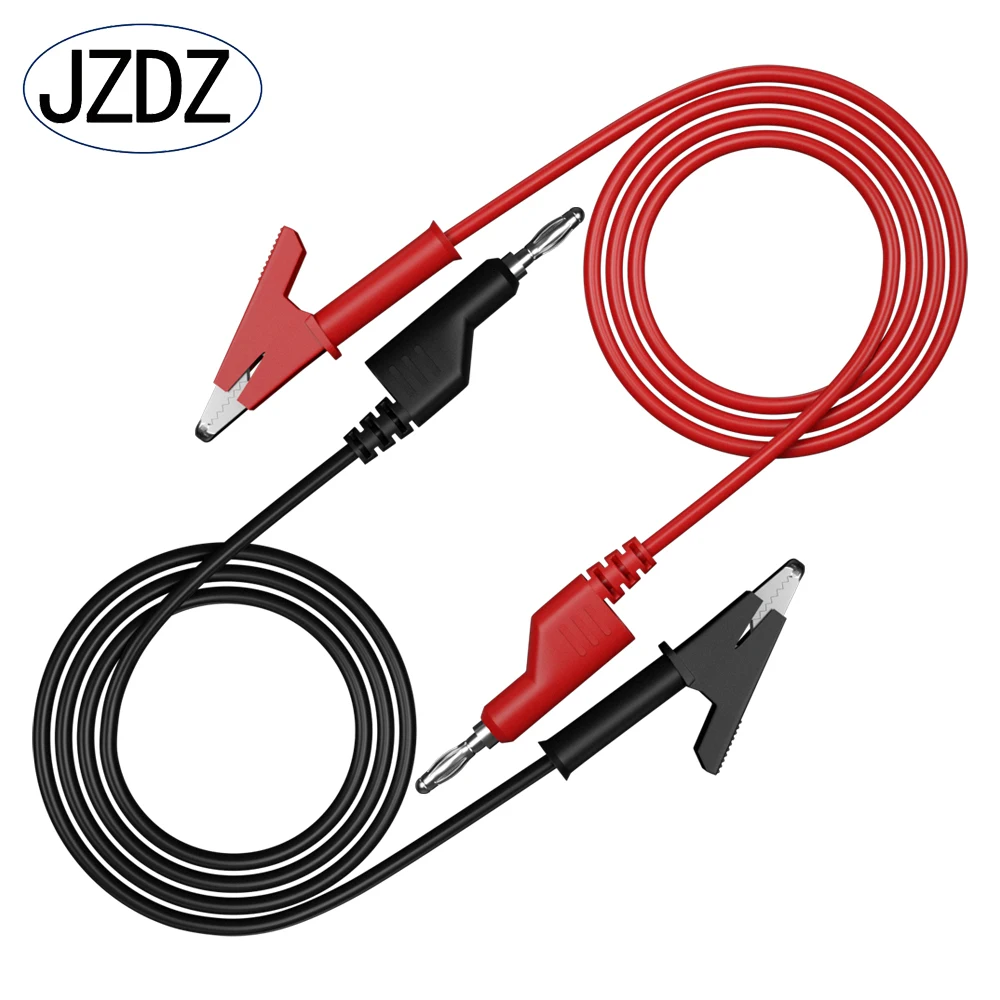 JZDZ 2pcs 4mm Banana Plug to Alligator Clip Multimeter Test Leads Cable Line Jumper Wire 1m/3.3ft  Red Black  J70054-1-RB