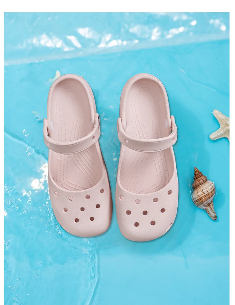 Damen Sommer Ballett Mary Jane Sandalen Rutschfeste Weiche Atmungsaktive Leichte Geschlossene Zehen Strand-Clogs – Detail 19