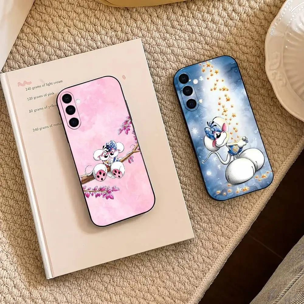 Cartoon Diddls Mouses Black Soft Silicone Phone Case for Samsung A73 20,21,22,31,32,52,53,72
