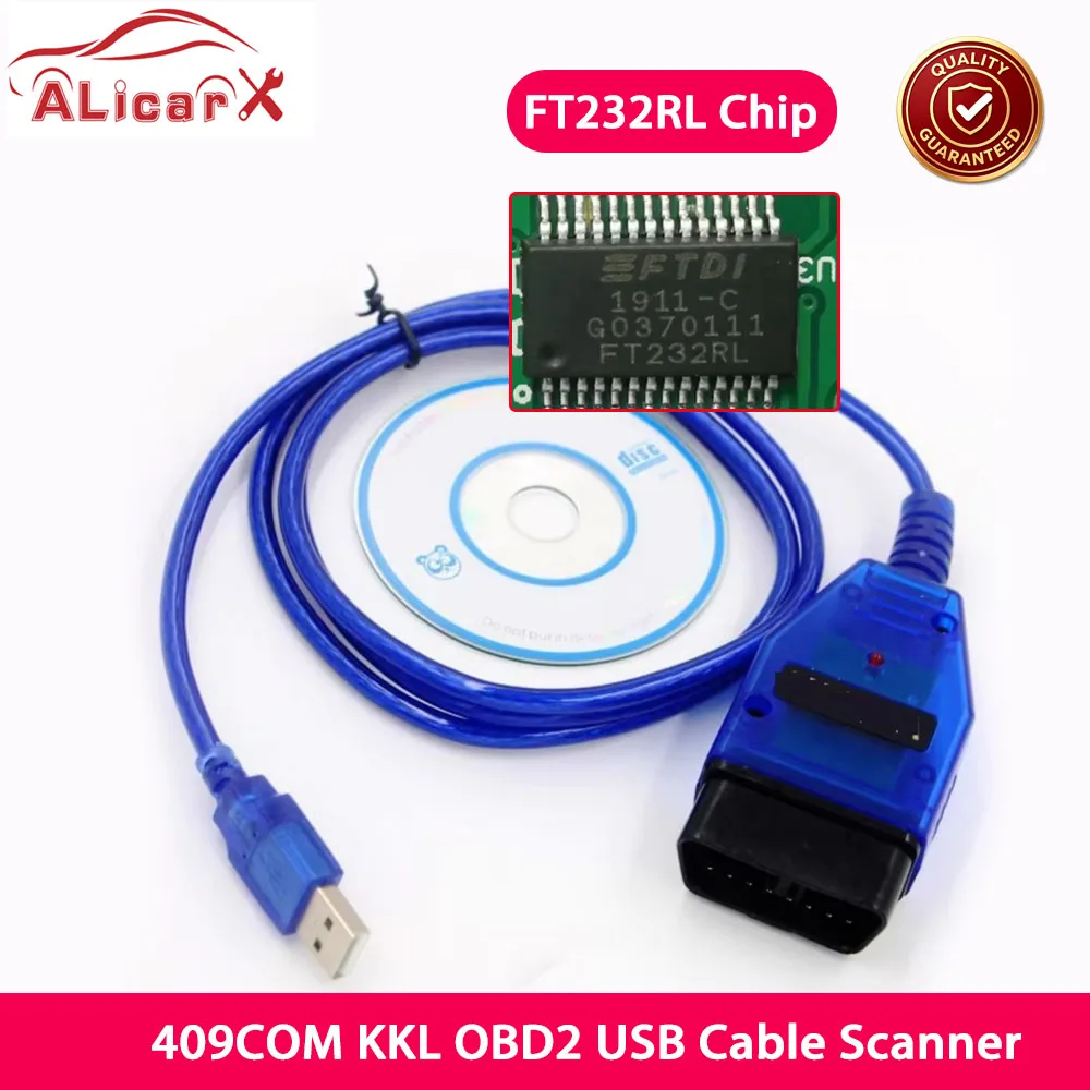 FOR Vag KKL 409 OBD2 Diagnostic Test Work FOR Audi/Seat/VW/Skoda FOR V AG-KKL with FTDI FT232RL Chip Diagnostic Interface Cable