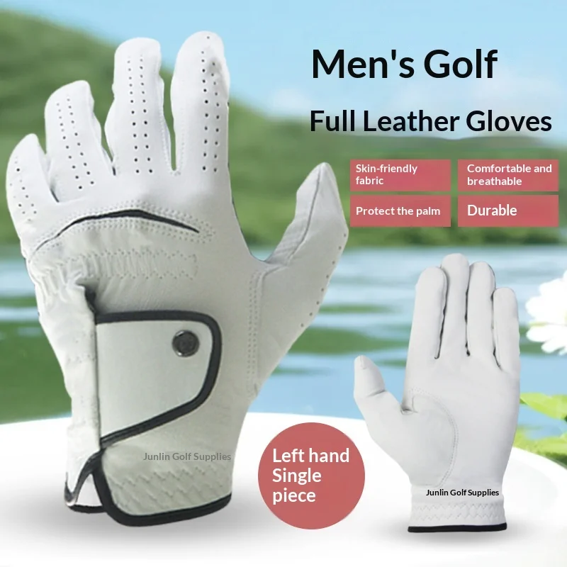 Men's golf gloves made of full sheepskin, non-slip, comfortable, breathable, not stuffy, single glove for the left hand