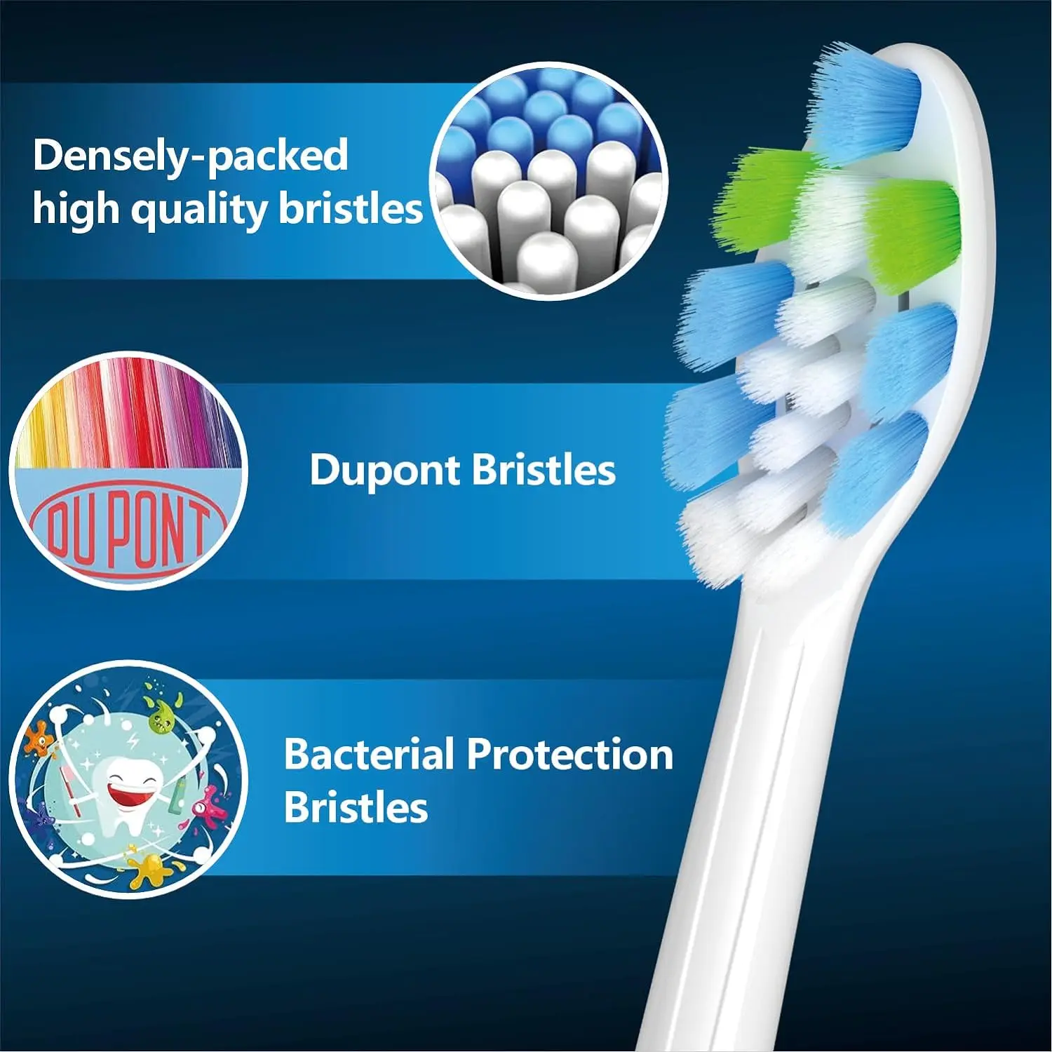 Replacement Toothbrush Heads Compatible with Phlips Sonicare Soft Replacement Electric Brush Head 4100 6500 6100 7500 5300 1100