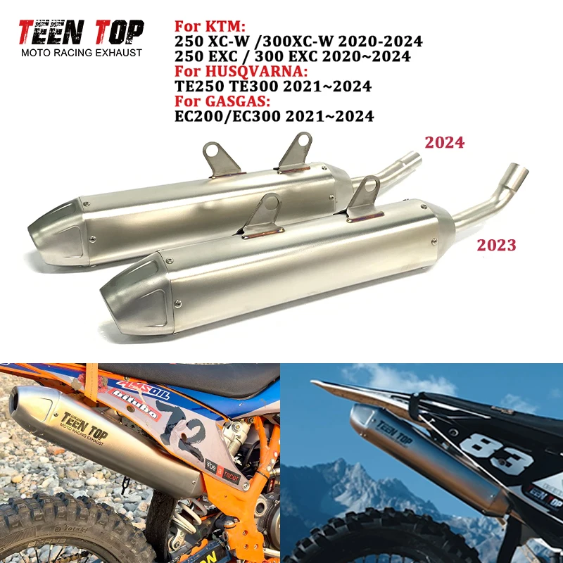 

30mm Offroad Bike Exhaust Pipe For HUSQVARNA TE250 TE300 Exhaust Muffler 21-24 250 300 XC-W Slip-on Exhaust Escape Moto Tailpipe
