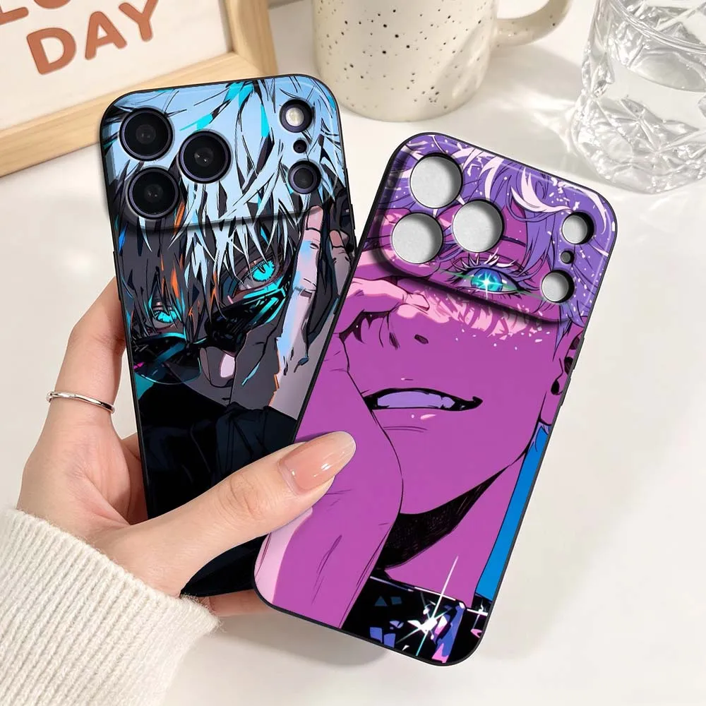 Jujutsu Kaisen Satoru Gojo Phone Case For Apple iPhone 17 Air 16 16e 15 14 13 12 11 XS Pro Max Plus Black Soft Cover